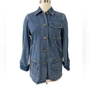 Vintage  90s Ralph Lauren Jeans Co Denim Barn Chore Coat Jacket Women PP petite